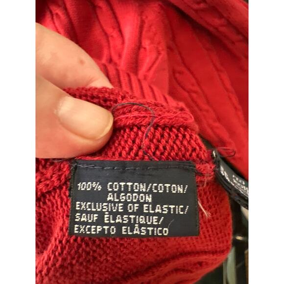 Men’s Tommy Hilfiger Red Cable Knit Sweater. Size Medium - Picture 4 of 4